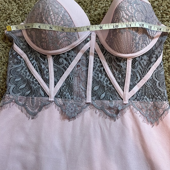 MadRag hand dyed lace bustier body con pink purple dress medium sheer cupped bra - Picture 10 of 12